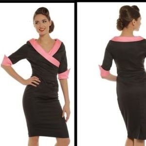NWT Lindy Bop Rockabilly Pinup Wiggle Wrap Dress